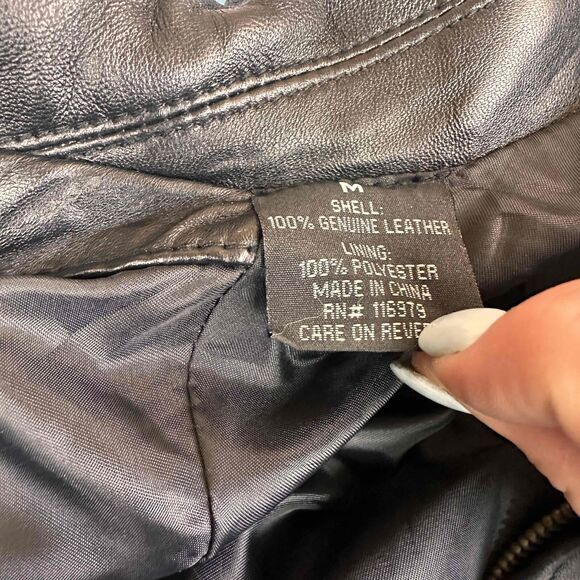 Luis Alvear Barcelona Black Leather Zip-Front Classic Jacket Size Medium - Picture 7 of 7